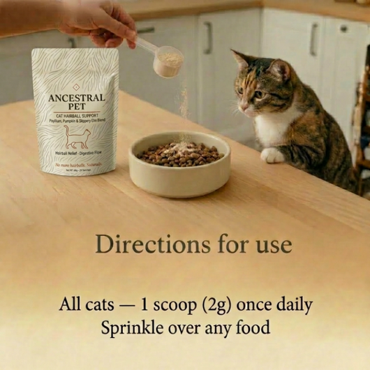 Hairball Support Blend for Cats for less vomiting, better digestion & a happier cat