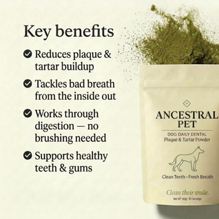 Dental Powder for Dogs for fresh breath, clean teeth & less tartar